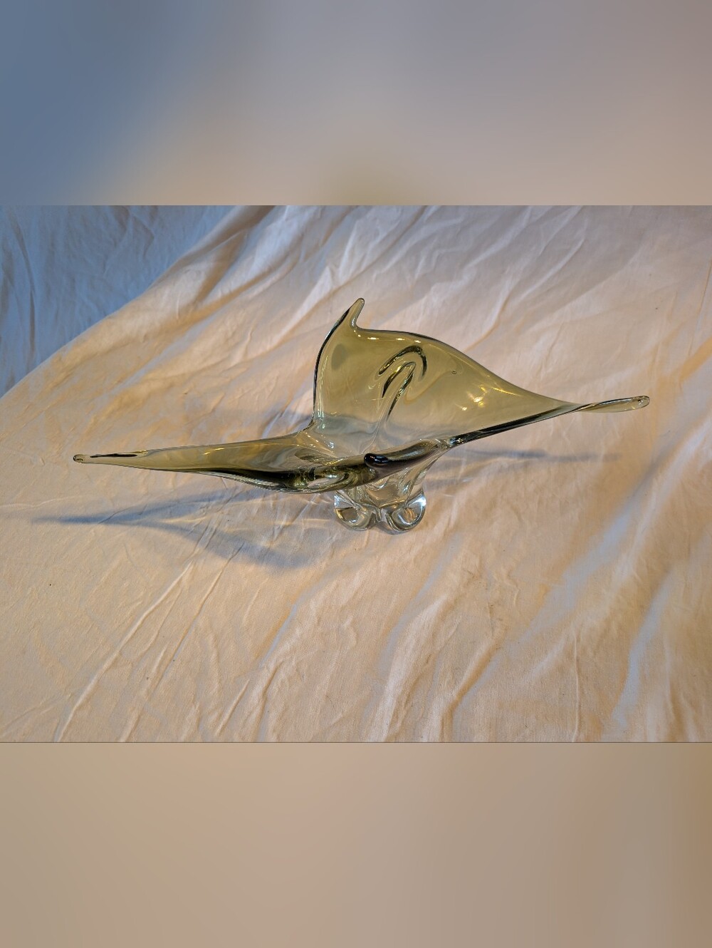 Chalet Handblown Glass Centerpiece in Olive Green